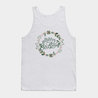 Merry Christmas Floral Look Tank Top
